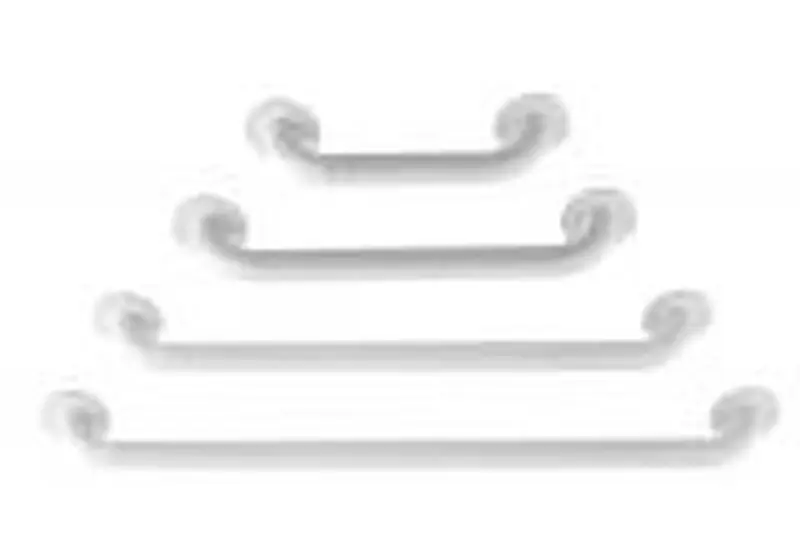 Ročaj / držalo s pokrivno rozeto, ravni, kovinski, prašnobarvan beli BR